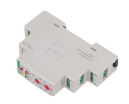 F&F Przekaźnik napięciowy jednofazowy CP-710 z blokadą czasową