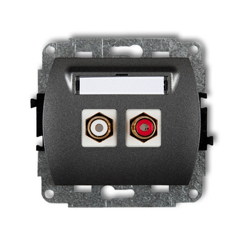 KARLIK TREND 11GRCA-2  Gniazdo podwójne RCA (typu cinch - biały i czerwony