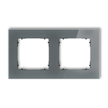 KARLIK ICON 28-12-IRSK-2 Ramka uniwersalna podwójna kwadratowa - efekt szkła (ramka: grafitowa; spód: czarny)