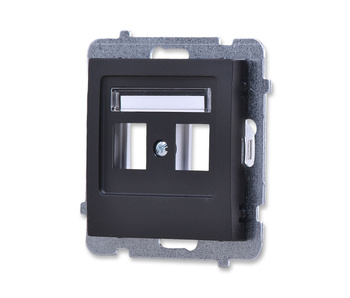 OSPEL AS GPK-2G/p/33 Obudowa gniazda podwójnego keystone czarny metalik