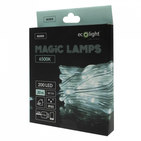 PLASTROL Lampki T-01103 Magiczne lampki 200 led 6500K 20m DC5V