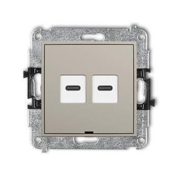 KARLIK ICON 60IGUSBBO-8 Mechanizm gniazda podwójnego 2xUSB C-C, bez pola opisowego