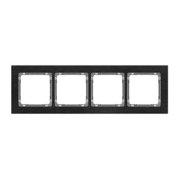 KARLIK DECO 12-11-DRA-4 Ramka uniwersalna poczwórna - aluminium szczotkowane (ramka: czarna; spód: grafitowy)