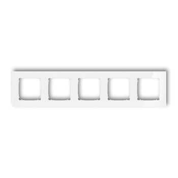 KARLIK ICON 0-0-IRSK-5 Ramka uniwersalna pięciokrotna kwadratowa - efekt szkła (ramka: biała; spód: biały)