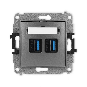 KARLIK MINI 11MGUSB-6  Gniazdo podwójne 2xUSB A-A 3.0