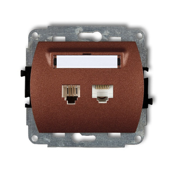 KARLIK TREND 9GTK  Gniazdo telefoniczne pojedyńcze  1xRJ11 + komputerowego pojedynczego 1xRJ45