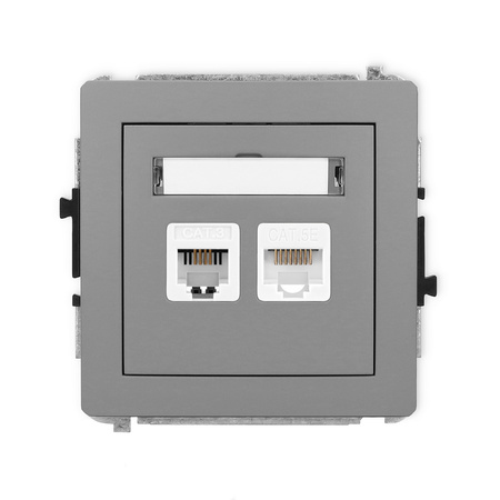 KARLIK DECO 27DGTK Gniazdo telefoniczne pojedyńcze 1xRJ11 + komputerowego pojedynczego 1xRJ45