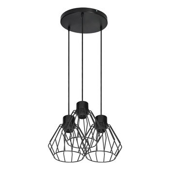 PINO lampa wisząca, moc max. 3x60W, E27, czarna, podstawa okrągła