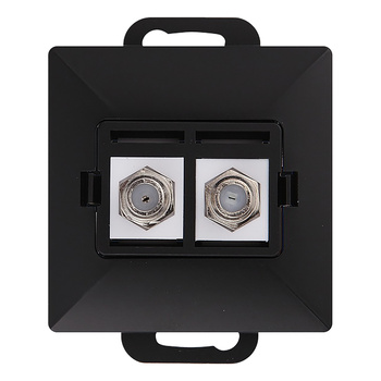 Gniazdo podw. typu F Pearl, TV/F-F1/P2, czarny