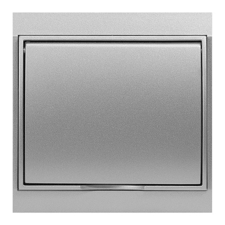 Gniazdo pojedyncze p/t 2P+Z, bryzgoszczelne z klapką Luna, 16A, 250V, PT-16LH, srebrny