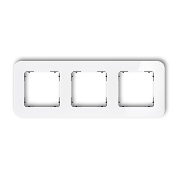 KARLIK ICON 0-12-IRSZ-3 Ramka uniwersalna potrójna zaokrąglona - efekt szkła (ramka: biała; spód: czarny)