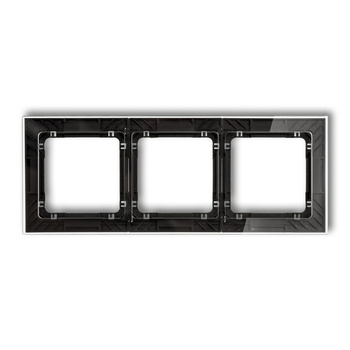 KARLIK DECO 52-12-DRS-3 Ramka uniwersalna potrójna transparentna DECO Art - efekt szkła (ramka: transparentna; spód: czarny)