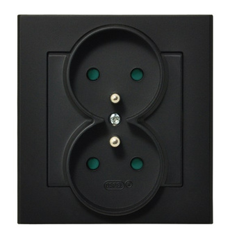 OSPEL SONATA GP-2RZP/33 Gniazdo podwójne z/u z przesłonami, kompletne