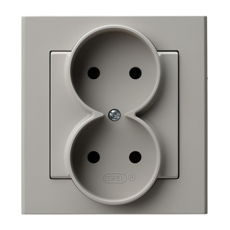 OSPEL SONATA GP-2R/82 Gniazdo podwójne kompletne z ramką kaszmir