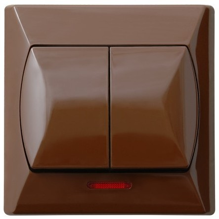 OSPEL AKCENT ŁP-2AS/24 Łącznik świecznikowy z podświetleniem brąz