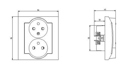 Ospel impresja GP-2YC/00 Gniazdo podwójne z/u niezamienność faz biały