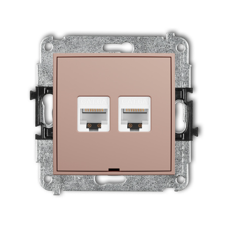 KARLIK ICON 62IGKBO-8 Mechanizm gniazda komputerowego podwójnego 2xRJ45, kat. 6A, 8-stykowy, bez pola opisowego