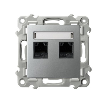 OSPEL SZAFIR GPK-2Z/K/m/18 Gniazdo komputerowe podwójne, kat. 5e MMC