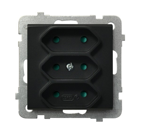 OSPEL SONATA GP-3RP/m/33 Gniazdo potrójne EURO z przesłonami