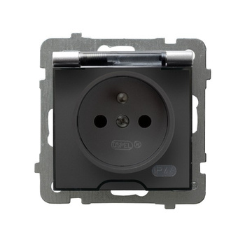 Ospel as GPH-1GZ/m/18/d Gniazdo bryzgoszczelne z uziemieniem IP-44 wieczko przezroczyste