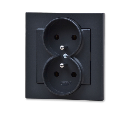 Ospel sonata gp-2rz/33 gniazdo podwójne z uziemieniem - moduł z ramką