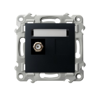 OSPEL SZAFIR GPA-1ZF/m/33 Gniazdo antenowe typu F pojedyncze czarny