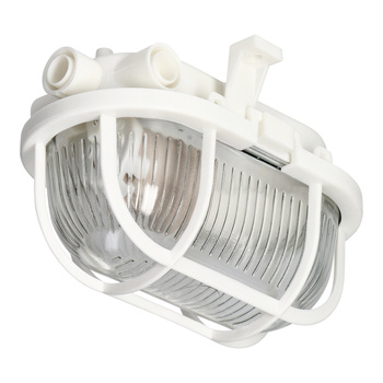 SOTOA, oprawa oświetleniowa,E27, max. 15W, IP54, klosz szklany, osłona plastikowa, biała