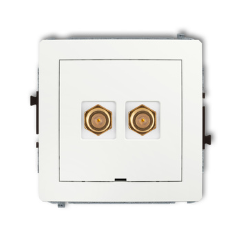KARLIK DECO 25DGFBO-2.1  Gniazdo antenowe podwójne typu F (SAT) pozłacany
