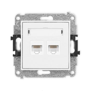 KARLIK MINI 25MGK-2  Gniazdo komputerowe podwójne 2xRJ45