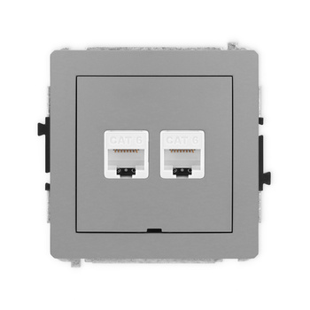 KARLIK DECO 27DGKBO-4  Gniazdo komputerowe podwójne 2xRJ45