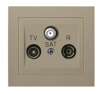 OSPEL KIER GPA-WSP/01 Gniazdo RTV-SAT przelotowe beż