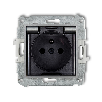 KARLIK ICON 7IGPB-1zdp  Gniazdo bryzgoszczelne z uziemieniem 2P+Z (klapka dymna