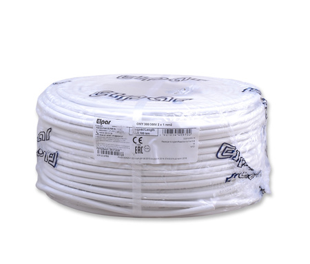 ELPAR Przewód kabel H03VV-F OMY 300/300V 2x1 mm2 biały 5901854409702