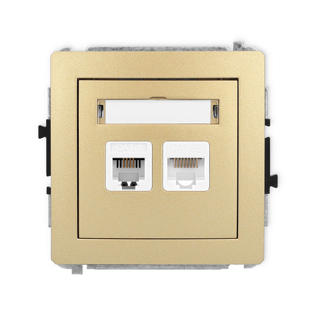 KARLIK DECO 29DGTK  Gniazdo telefoniczne pojedyńcze  1xRJ11 + komputerowego pojedynczego 1xRJ45