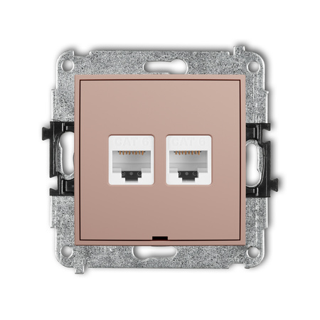 KARLIK ICON 62IGKBO-4 Mechanizm gniazda komputerowego podwójnego 2xRJ45, kat. 6, 8-stykowy, bez pola opisowego