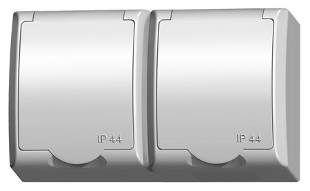 OSPEL FALA GNH-2HS/00/w Gniazdo podwójne IP44 z uziemieniem schuko