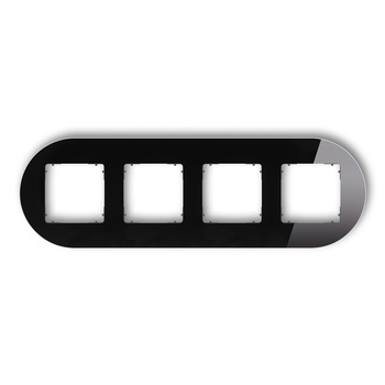 KARLIK ICON 12-28-IRSO-4 Ramka uniwersalna poczwórna okrągła - efekt szkła (ramka: czarna; spód: grafitowy mat)