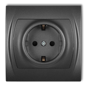 KARLIK LOGO 11LGP-1sp  Gniazdo pojedyncze z uziemieniem SCHUKO 2P+Z (przesłony torów prądowych)