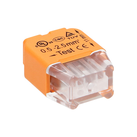 Złączka instalacyjna wciskana 2-przewodowa; na drut 0,75-2,5mm²; IEC 300V/24A; 10 szt.