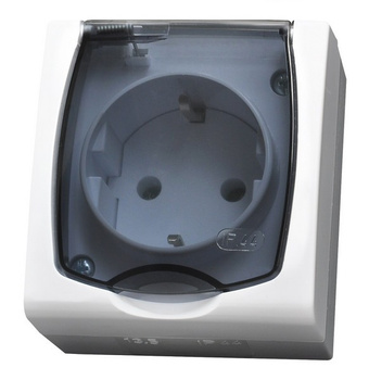 OSPEL MADERA GNH-1NS/00/d Gniazdo pojedyncze IP z uziemieniem schuko