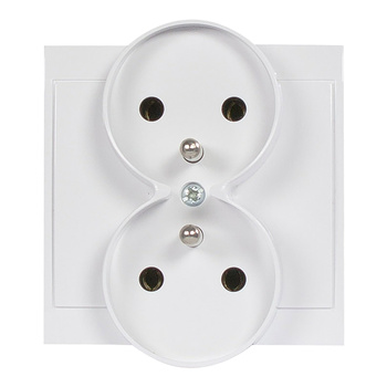Gniazdo podwójne p/t 2x2P+Z Luna, 16A, 250V, PT-6LR, biały