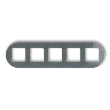 KARLIK ICON 28-0-IRSO-5 Ramka uniwersalna pięciokrotna okrągła - efekt szkła (ramka: grafitowa; spód: biały)