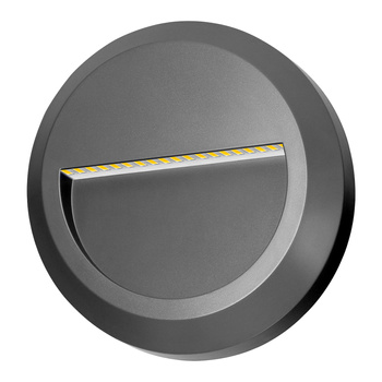 KIBO LED 1W, lampa elewacyjna, 100lm, IP65, 4000K, okrągła, szara