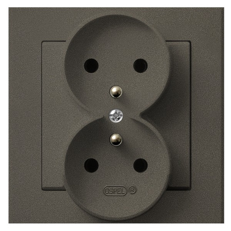 OSPEL SONATA GP-2RZ/40 Gniazdo podwójne z uziemieniem kompletne z ramką
