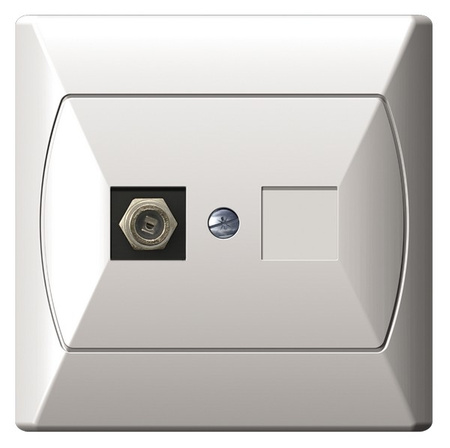 OSPEL AKCENT GPA-1AF/00 Gniazdo antenowe typu F pojedyncze biały