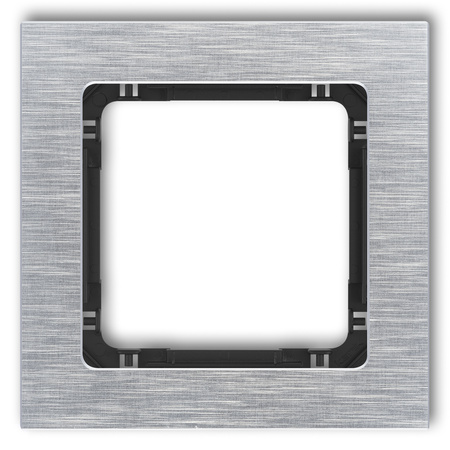KARLIK DECO 7-12-DRA-1 Ramka uniwersalna pojedyncza - aluminium szczotkowane (ramka: srebrna; spód: czarny)