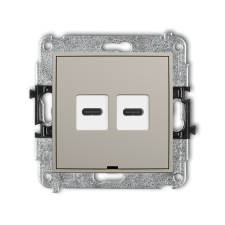 KARLIK MINI 60MCUSBBO-7 Mechanizm ładowarki USB podwójnej 2xUSB C, 20W max., bez pola opisowego