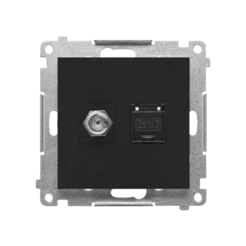 Kontakt-Simon 55 Gn. ant. „F” + RJ45 kat.6 (mod) TASFRJ45.01/149 Cz mat