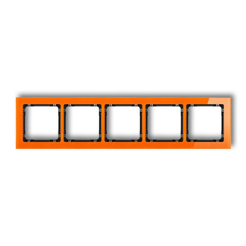 KARLIK DECO 13-12-DRS-5 Ramka uniwersalna pięciokrotna - efekt szkła (ramka: pomarańczowa; spód: czarny)