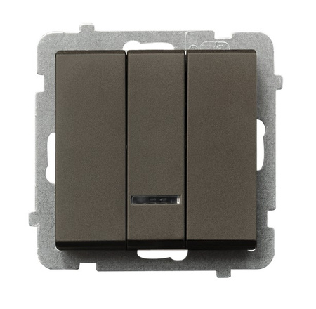 OSPEL SONATA ŁP-13RS/m/40 Łącznik potrójny z podświetleniem niebieskim